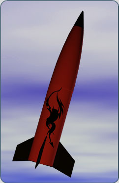 Image of the Phantom night flight equipped model rocket kit, skill level five.